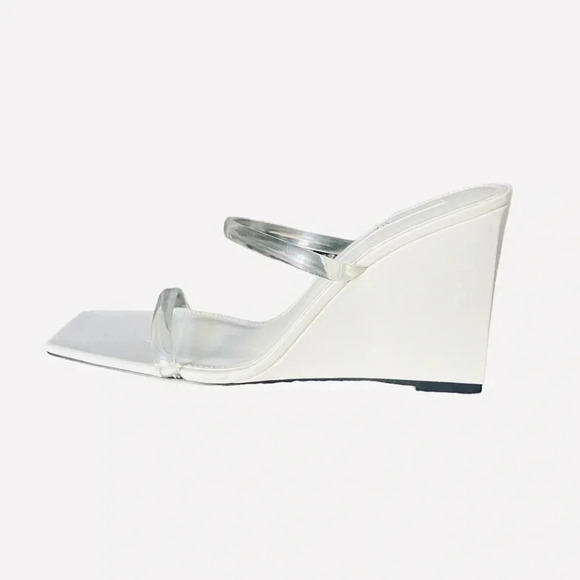 ZARA | Women’s White Two Clear Straps Wedges Size 41 (EU) - Picture 2 of 7